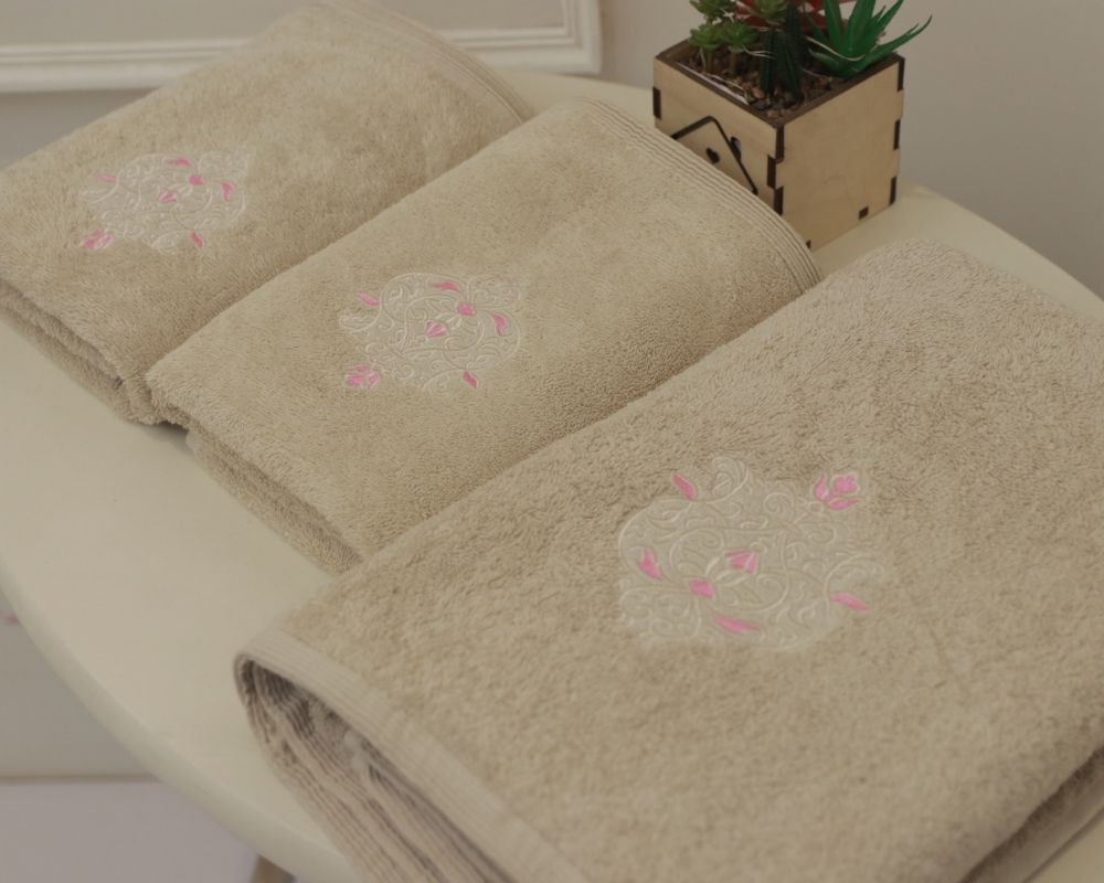 AT-51 Embroidered Motif Skin Towel