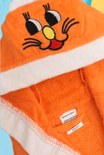 Load image into Gallery viewer, BR-20 Happy Cat  Hooded Bathrobe (Orange)
