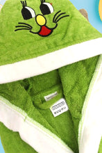 Load image into Gallery viewer, BR-25 Happy Cat  Hooded Bathrobe (Green)
