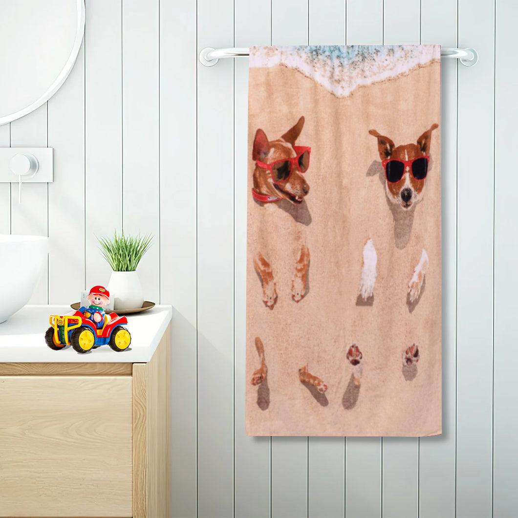 kids dogs printed towel