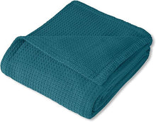 Load image into Gallery viewer, TBL-02 Teal Cotton Weave Throw
