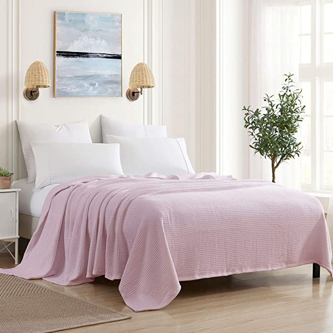 TBL-05 Baby Pink Cotton Weave Throw